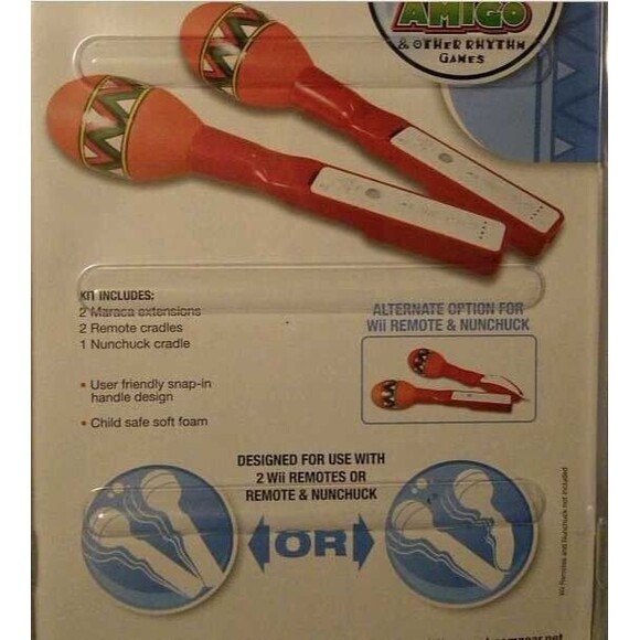 (SET OF 2) NEW BY DREAMGEAR, SOFT MARACAS FOR NINTENDO Wii RED - Picture 11 of 12